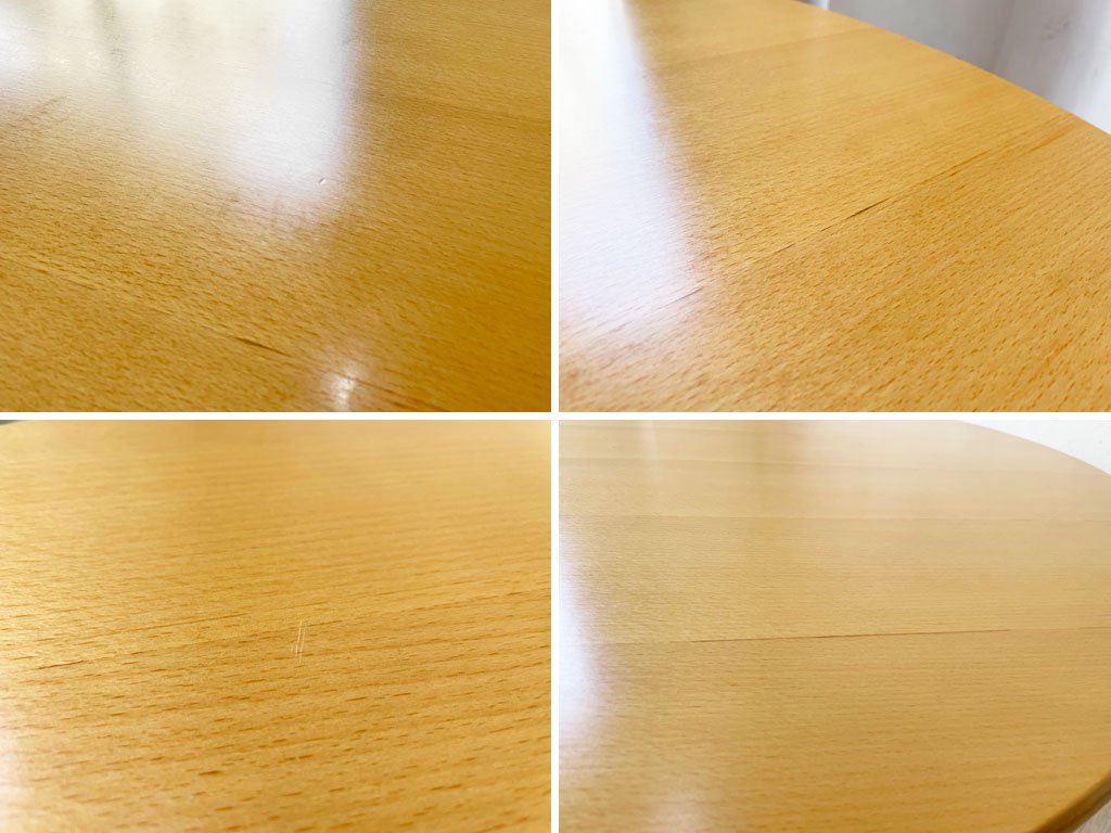 イデー IDEE ダイニングテーブル DC ナチュラル DINING TABLE DC Natural ラウンド ブナ材 天板 3本脚 長大作 定価\167,000-  ★