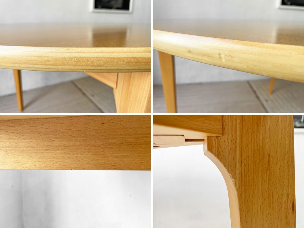 イデー IDEE ダイニングテーブル DC ナチュラル DINING TABLE DC Natural ラウンド ブナ材 天板 3本脚 長大作 定価\167,000-  ★