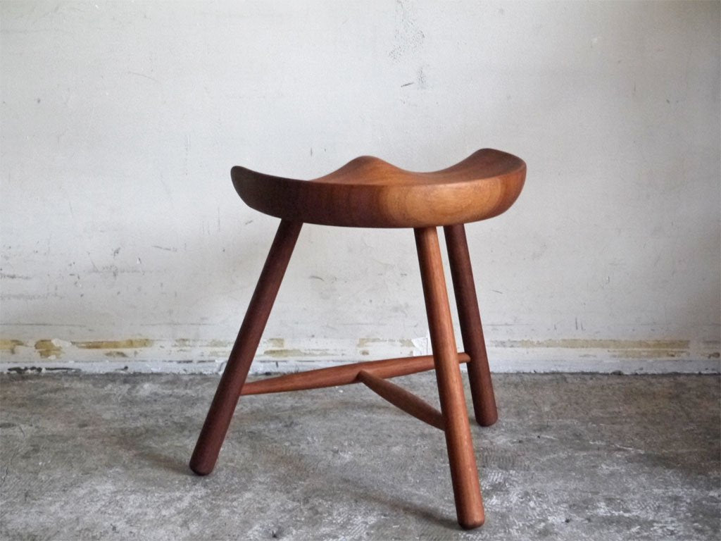 ワーナー Werner シューメーカーチェア Shoemaker Chair NO.42 スツール イロコ材 ラーズ・ワーナー デンマーク 美品 ■