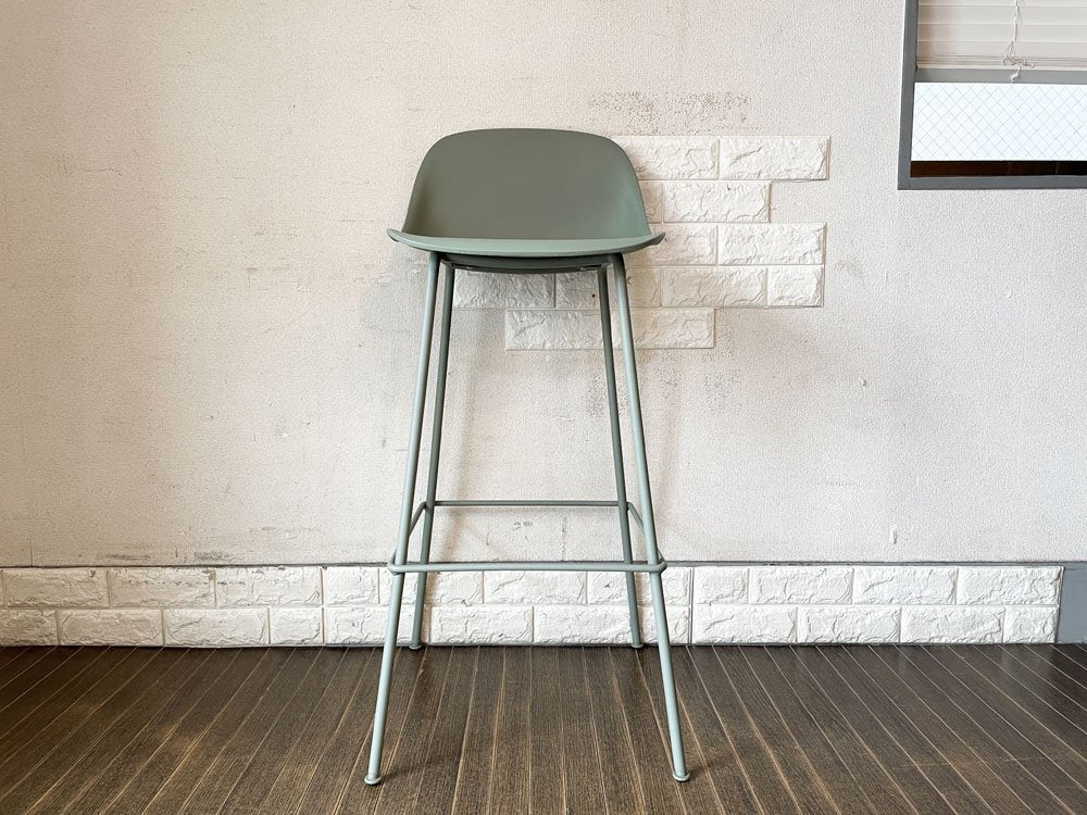 ムート Muuto ファイバー FIBER BAR STOOL バースツール カウンターチェア ダスティグリーン チューブベース イスコス・ベルリン デンマーク 北欧家具 定価￥57,200- ◎