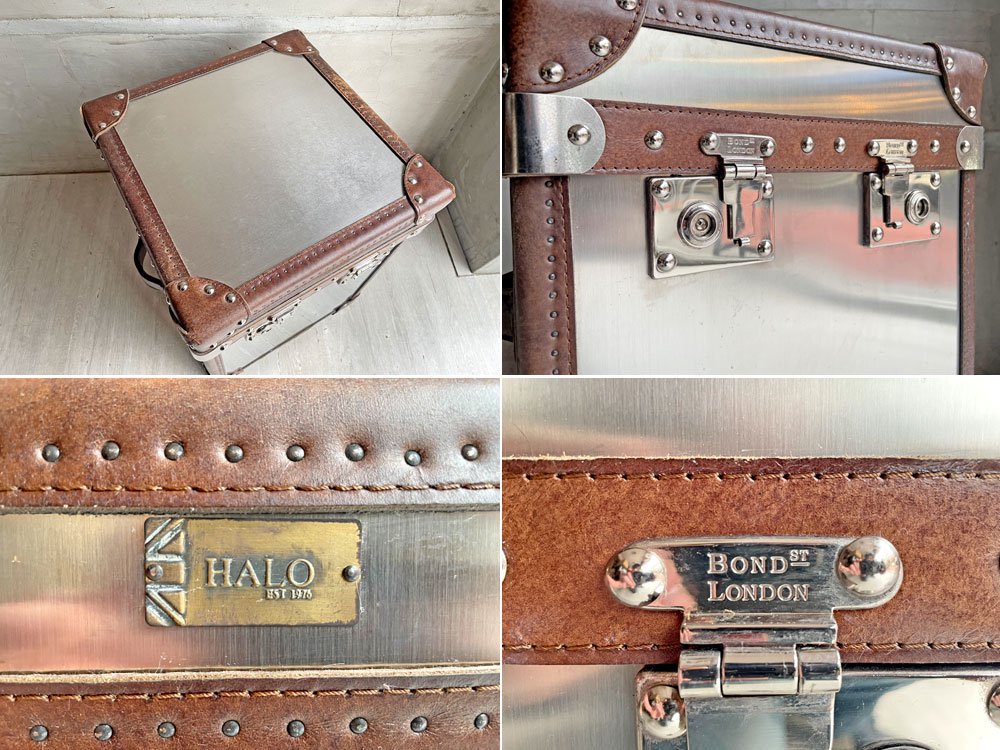 ハロ HALO パリス PARIS トランク TRUNK ブラッシュドスチール サイドテーブル 英国家具 廃番 定価￥97,900- ♪