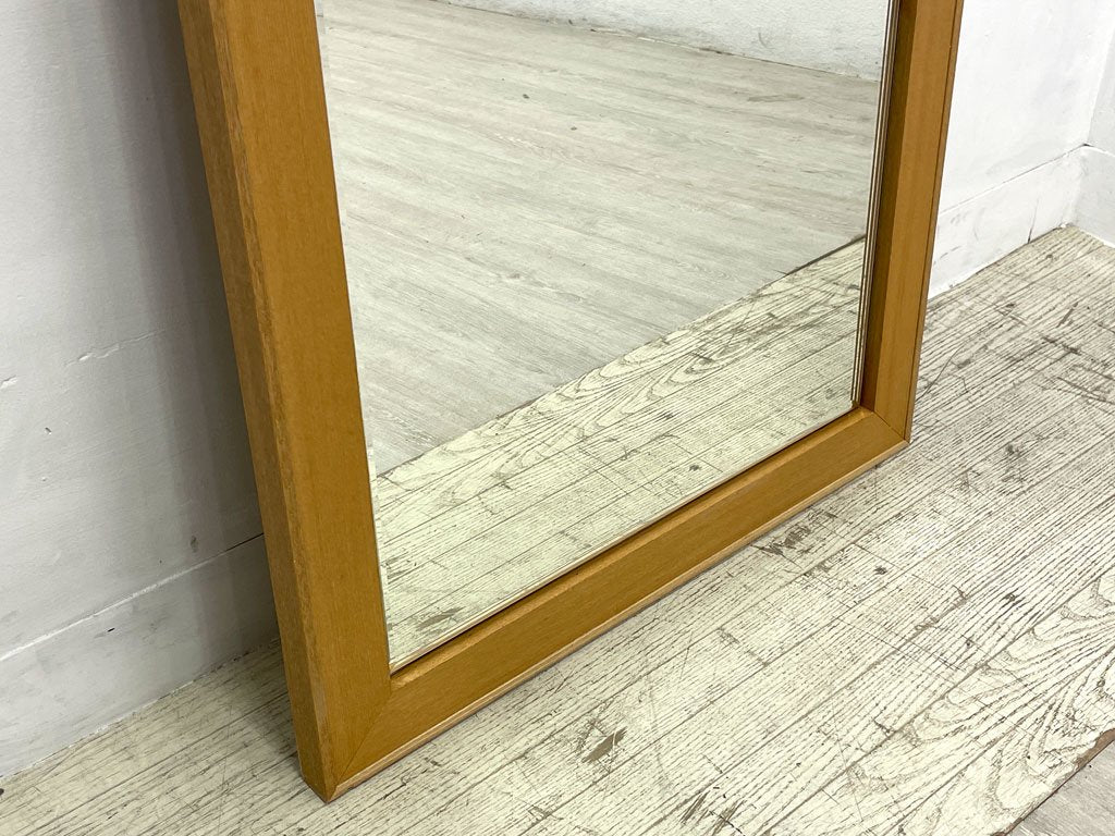 ナチュラルモダン Natural Modern アッシュ無垢材フレーム スタンドミラー 全身鏡 姿見 立て掛け 高さ152cm 店舗什器 ●