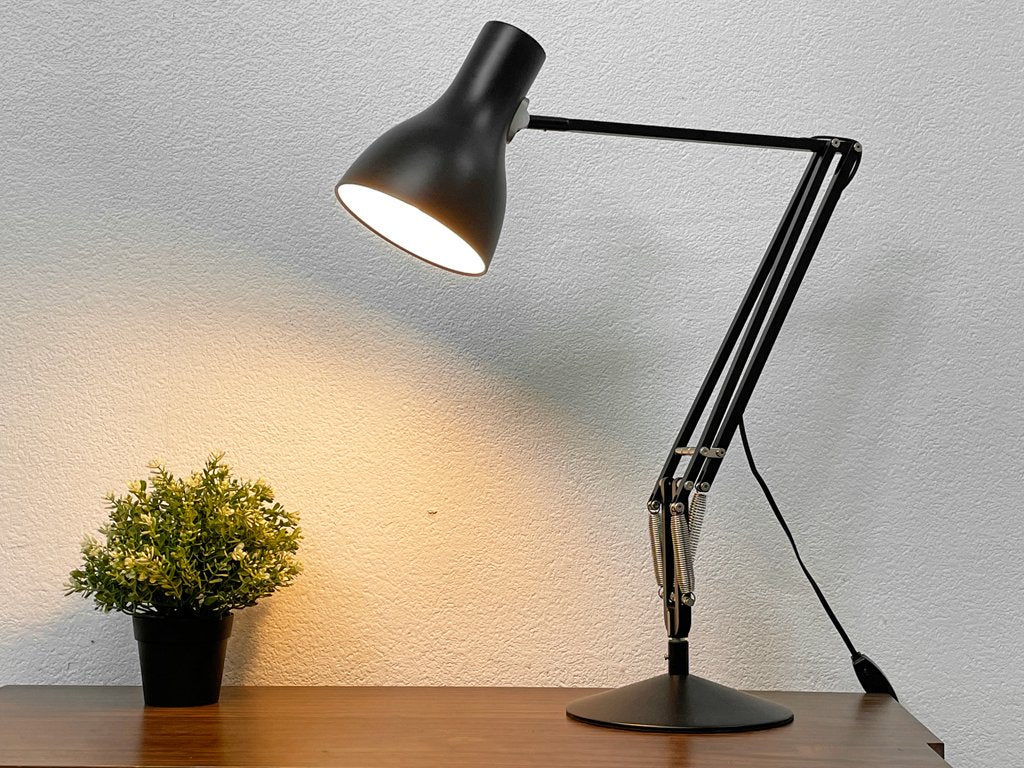 アングルポイズ ANGLEPOISE Type75 フロアライト H124-180cm ケネス・グランジ ブラック デスクベース付 イギリス 定価77,000円 ●