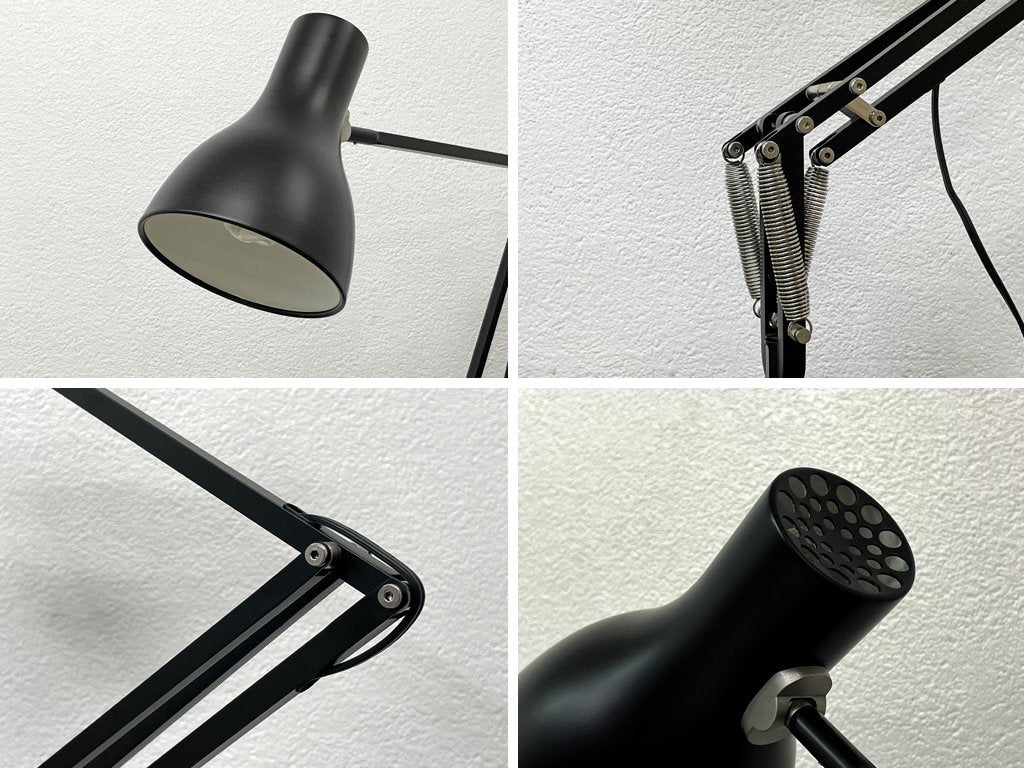 アングルポイズ ANGLEPOISE Type75 フロアライト H124-180cm ケネス・グランジ ブラック デスクベース付 イギリス 定価77,000円 ●