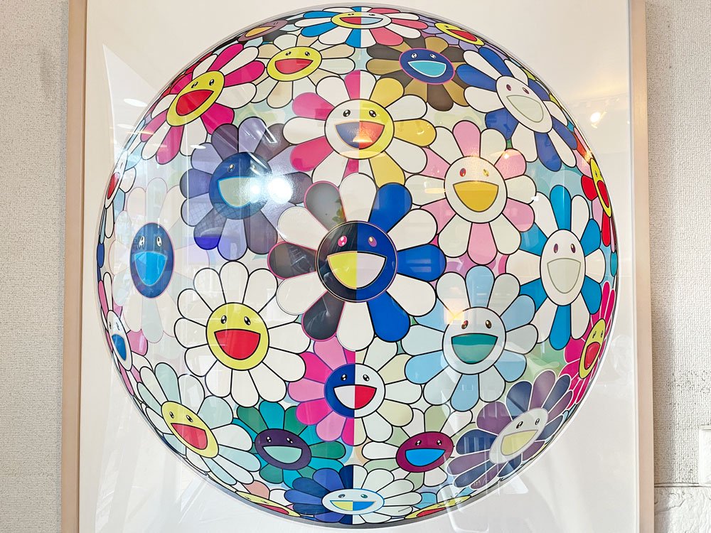 村上隆 Takashi Murakami フラワーボール Flowerball (3D) 黄泉の国から アートポスター 78×78cm 額装品 2010年 300枚限定 259/300 サイン入り ◎