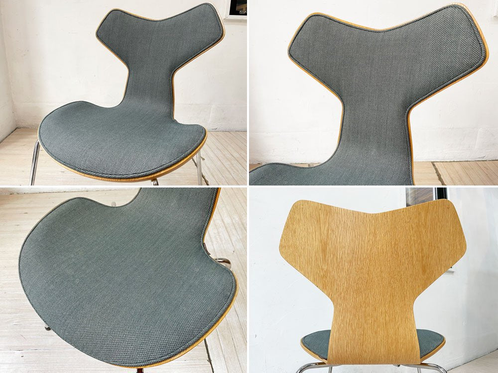 フリッツハンセン Fritz Hansen グランプリチェア GRAND PRIX CHAIR フロントパディング グレー系ファブリック オーク材  アルネ・ヤコブセン 北欧 デンマーク ★