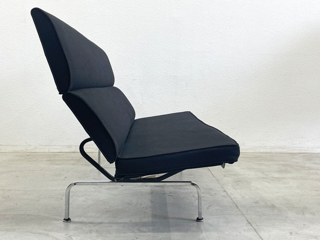 ハーマンミラー Herman Miller イームズ ソファ コンパクト Eames Sofa Compact 3シーターソファ ブラック C&R. イームズ ミッドセンチュリー〓