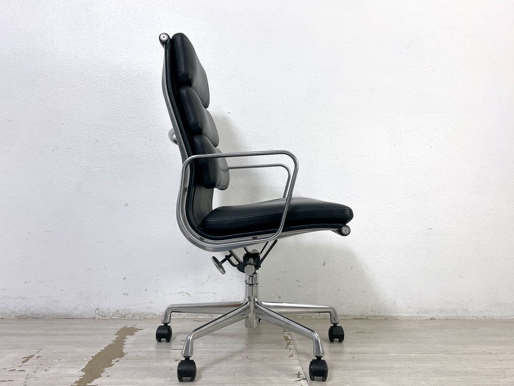 ハーマンミラー HermanMiller イームズ ソフトパッドグループ エグゼクティブ チェア ハイタイプ 5本脚 本革製 デスクチェア C&R Eames ●