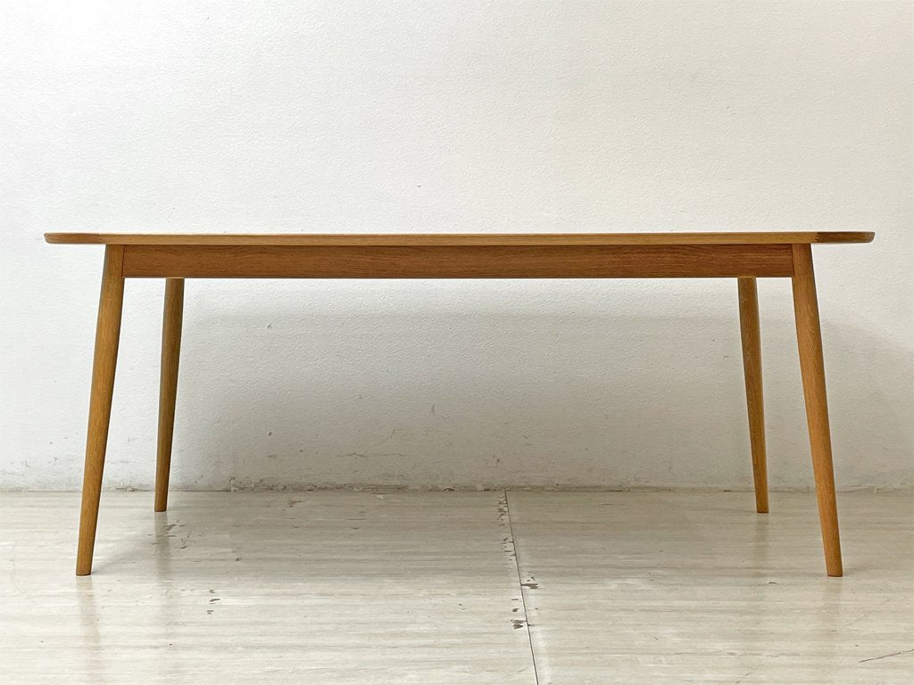 無印良品 MUJI ダイニングテーブル オーク材 丸脚 楕円 W180cm ナチュラルスタイル 廃番品 ●