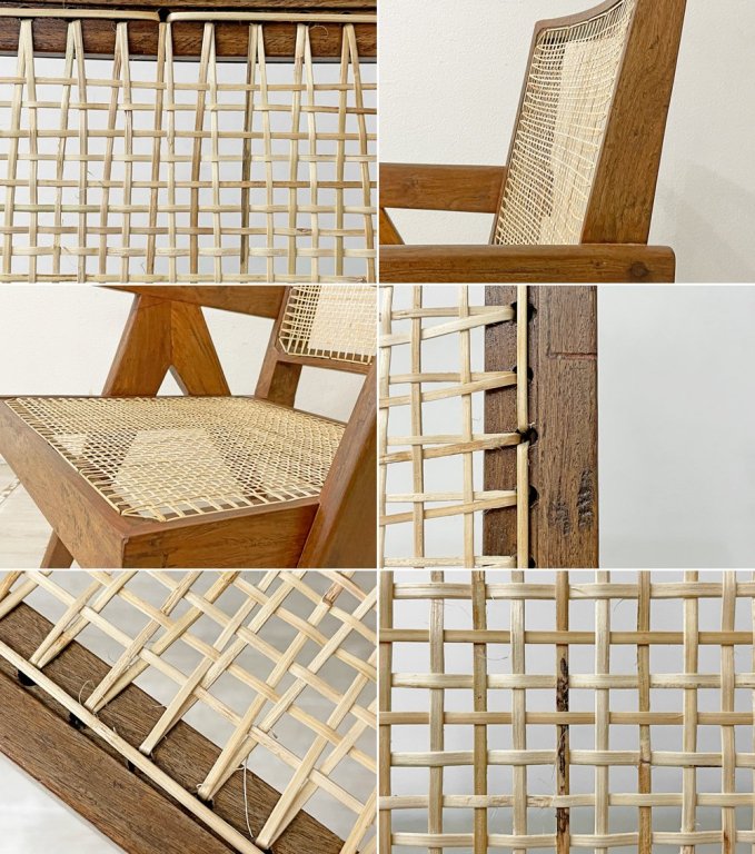 ピエール・ジャンヌレ Pierre Jeanneret イージーチェア Easy Chair チーク無垢材 チャンディーガル レター有 1955-1956 I.B.H.O/Pb/37 ビンテージ ●