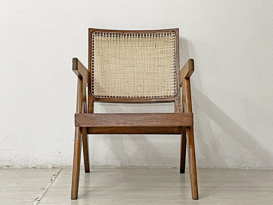 ピエール・ジャンヌレ Pierre Jeanneret イージーチェア Easy Chair チーク無垢材 チャンディーガル レター有 1955-1956 I.B.H.O/Pb/77 ビンテージ ●