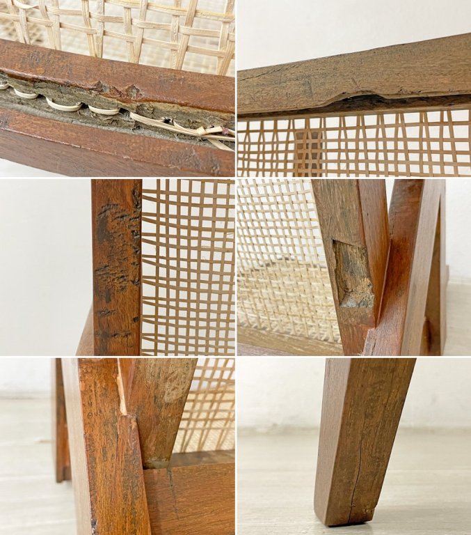 ピエール・ジャンヌレ Pierre Jeanneret イージーチェア Easy Chair チーク無垢材 チャンディーガル レター有 1955-1956 I.B.H.O/Pb/77 ビンテージ ●