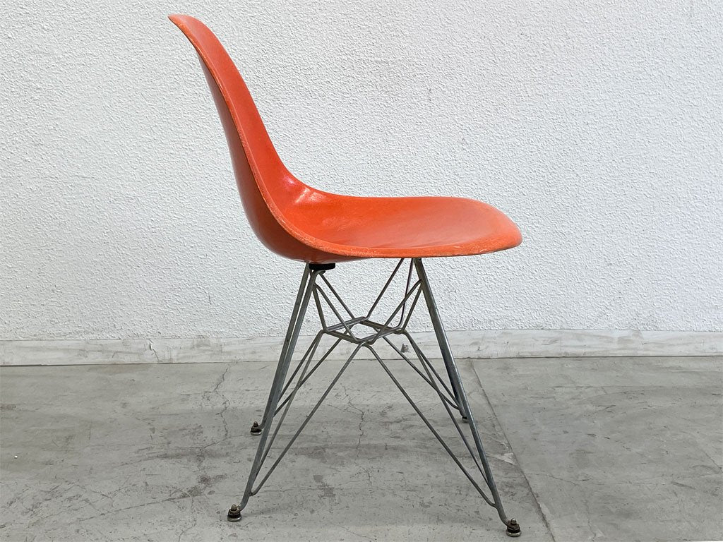 ハーマンミラー Herman Miller サイドシェルチェア セカンド 2nd FRP オレンジ エッフェルベース イームズ ミッドセンチュリー〓