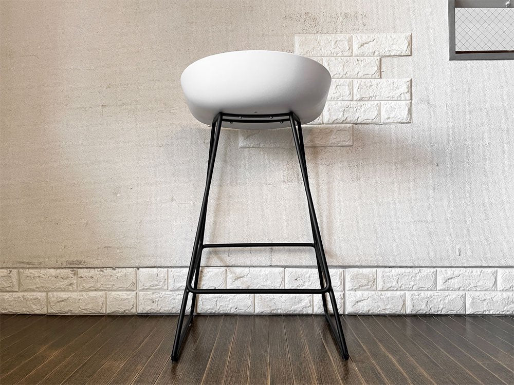 ヘイ HAY アバウトアスツール ABOUT A STOOL AAS 38 LOW バースツール カウンターチェア ポリプロピレン ホワイト × ブラック 定価￥53,900- A ◎