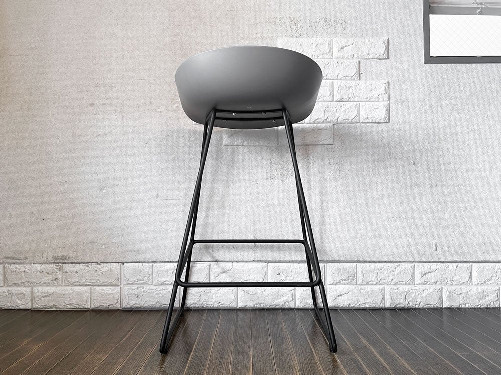 ヘイ HAY アバウトアスツール ABOUT A STOOL AAS 38 LOW バースツール カウンターチェア ポリプロピレン グレー × ブラック 定価￥53,900- B ◎