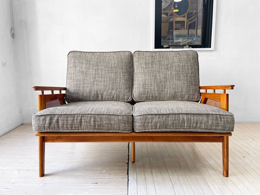 アクメファニチャー ACME Furniture ウィッカー ソファ WICKER SOFA 2P 2人掛け ハックベリー ラタン グレー USビンテージスタイル 定価149,600円 美品 ★