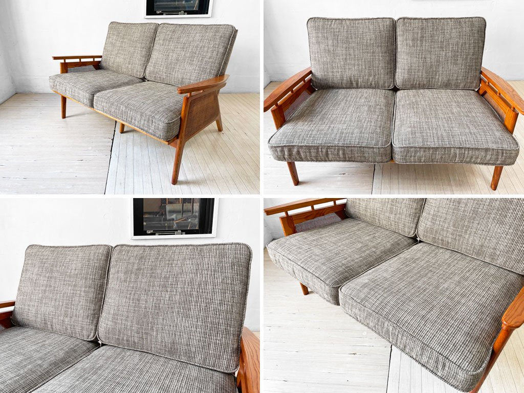 アクメファニチャー ACME Furniture ウィッカー ソファ WICKER SOFA 2P 2人掛け ハックベリー ラタン グレー USビンテージスタイル 定価149,600円 美品 ★