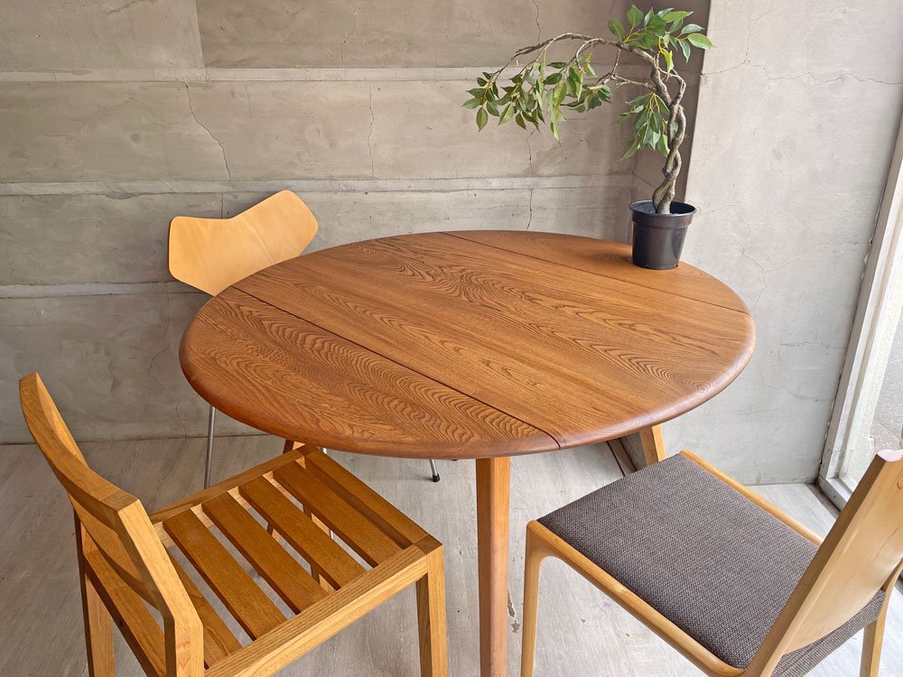 アーコール ERCOL ドロップリーフテーブル DROP LEAF TABLE ダイニングテーブル オーバルテーブル バタフライ エルム材 英国家具 ♪