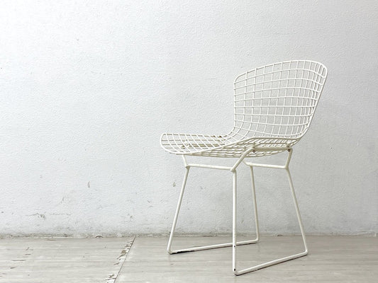 ノル Knoll 420 サイドチェア Side chair ダイニングチェア ワイヤーチェア ホワイト ハリーベルトイア Harry Bertoia ビンテージ ●