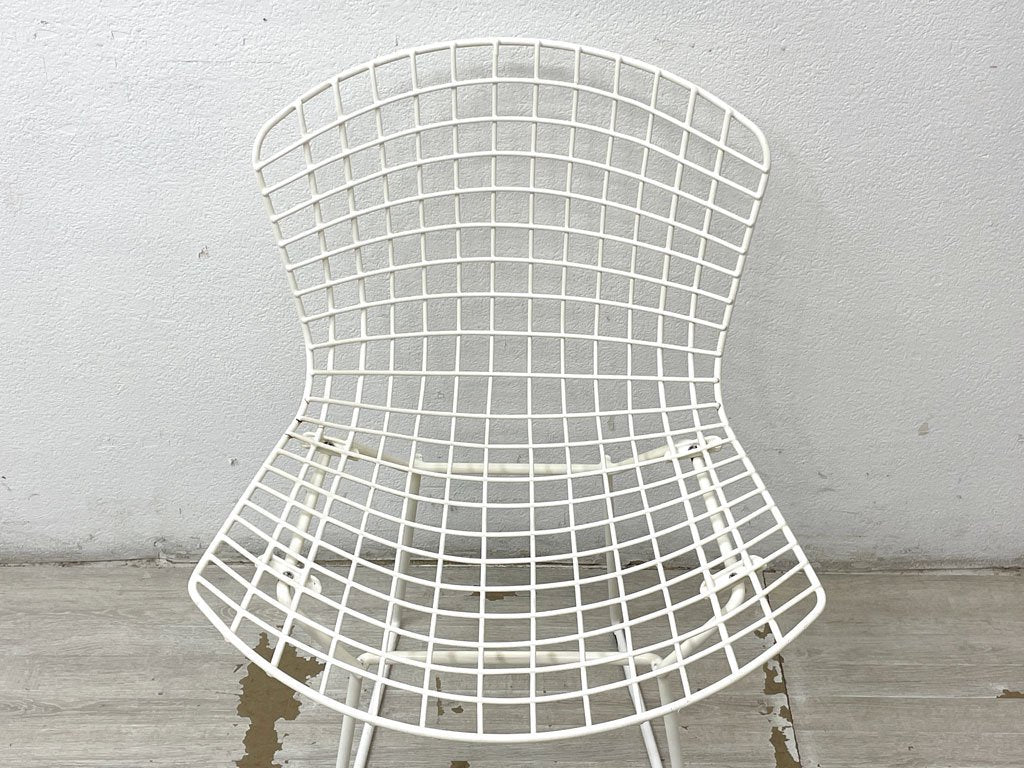 ノル Knoll 420 サイドチェア Side chair ダイニングチェア ワイヤーチェア ホワイト ハリーベルトイア Harry Bertoia ビンテージ ●