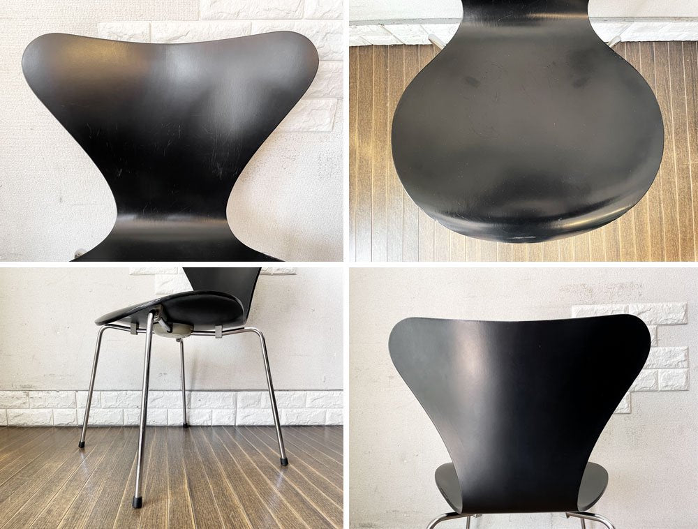 フリッツハンセン Fritz Hansen 3107 セブンチェア ラッカーブラック アルネ・ヤコブセン Arne Jacobsen デンマーク 北欧家具 定価￥81,180- ◎