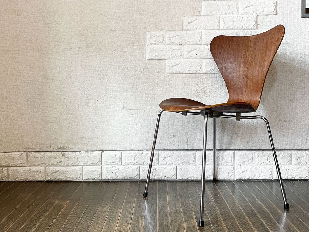 フリッツハンセン Fritz Hansen セブンチェア チーク材 メタルカップ アルネ・ヤコブセン Arne Jacobsen デンマーク 北欧ビンテージ ◎