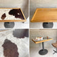 ディスプレイ カフェテーブル ハラコマット付 ガラス天板 × アイアンベース 造作家具 ♪