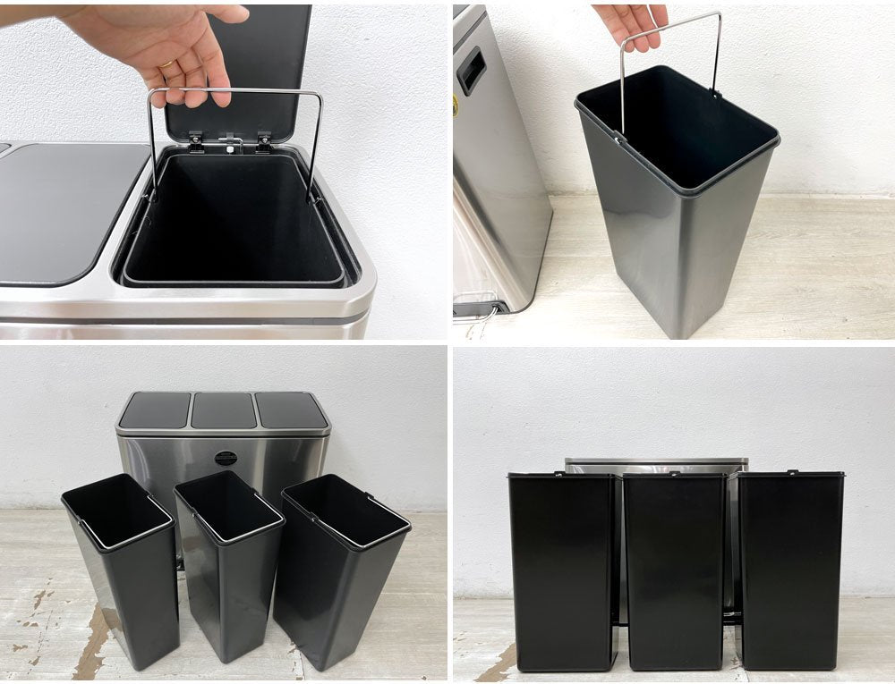 ダルトン DULTON ボノックス BONOX 3コンパートメントビン 54リッター 3-COMPARTMENT BIN 54 ステンレス製 分別ゴミ箱 定価￥28,600-  ●