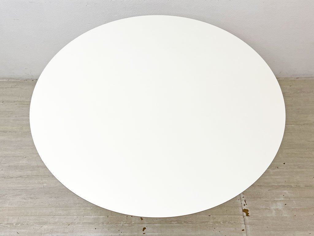 ラパルマ Laplma ロンド RONDO ラウンドテーブル ダイニングテーブル ホワイトラミネート天板 ステンレススチールレッグ Φ120cm ●