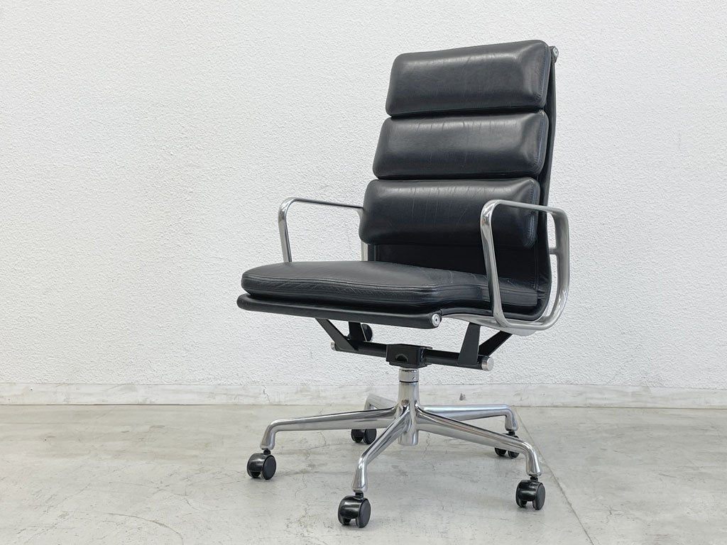 ハーマンミラー Herman Miller ソフトパッドグループ エグゼクティブチェア 本革 5本脚 イームズ Herman Miller ミッドセンチュリー 〓