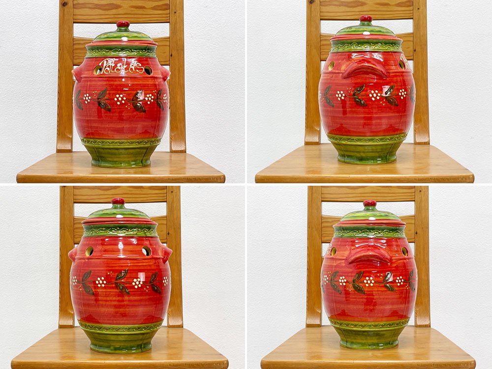 スペイン陶器 Spanish Pottery ベジタブルポット 野菜保存ポット H33cm グラナダ GRANADA購入品 民芸 ●