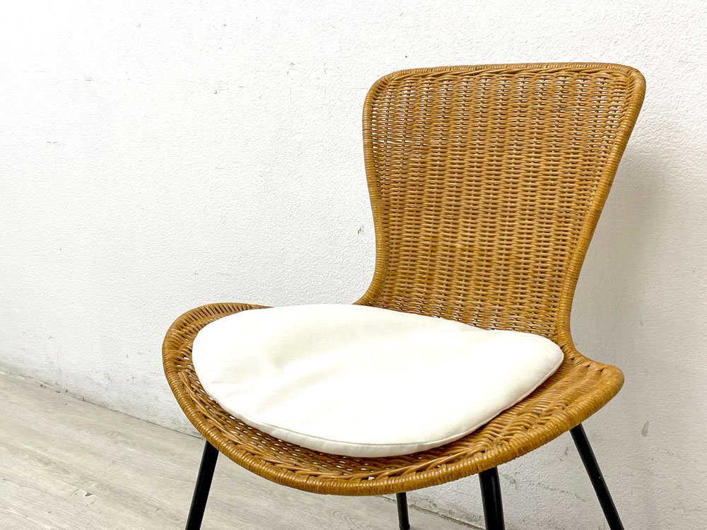 イデー IDEE マレアチェア MAREA CHAIR ダイニングチェア ラタン 籐 スチール ブラック 定価￥28,000- D ●