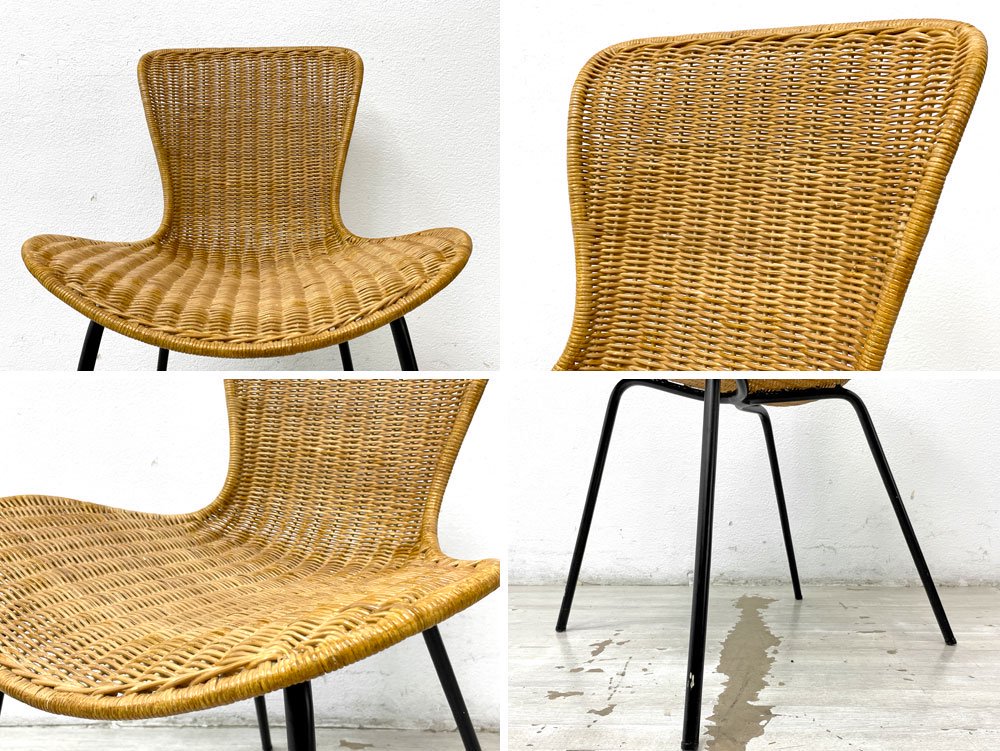 イデー IDEE マレアチェア MAREA CHAIR ダイニングチェア ラタン 籐 スチール ブラック 定価￥28,000- D ●