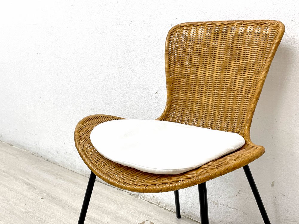 イデー IDEE マレアチェア MAREA CHAIR ダイニングチェア ラタン 籐 スチール ブラック 定価￥28,000- C ●