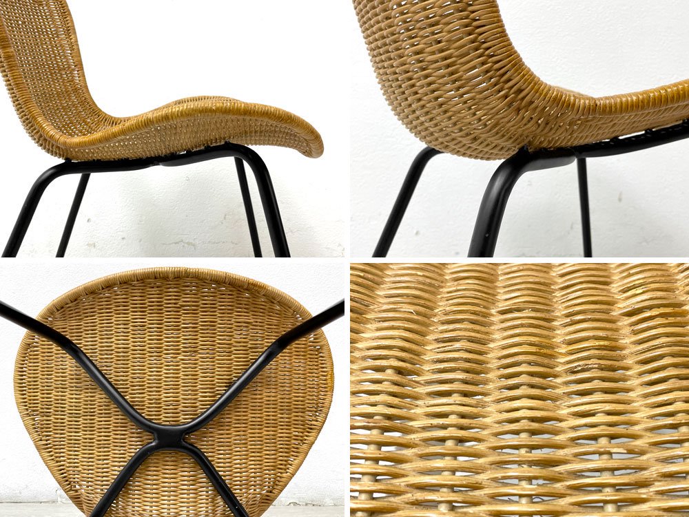 イデー IDEE マレアチェア MAREA CHAIR ダイニングチェア ラタン 籐 スチール ブラック 定価￥28,000- C ●