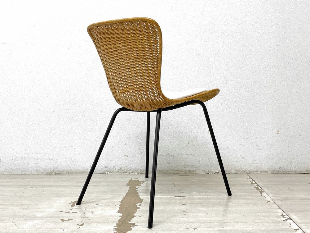 イデー IDEE マレアチェア MAREA CHAIR ダイニングチェア ラタン 籐 スチール ブラック 定価￥28,000- A ●