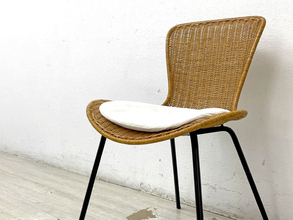 イデー IDEE マレアチェア MAREA CHAIR ダイニングチェア ラタン 籐 スチール ブラック 定価￥28,000- A ●