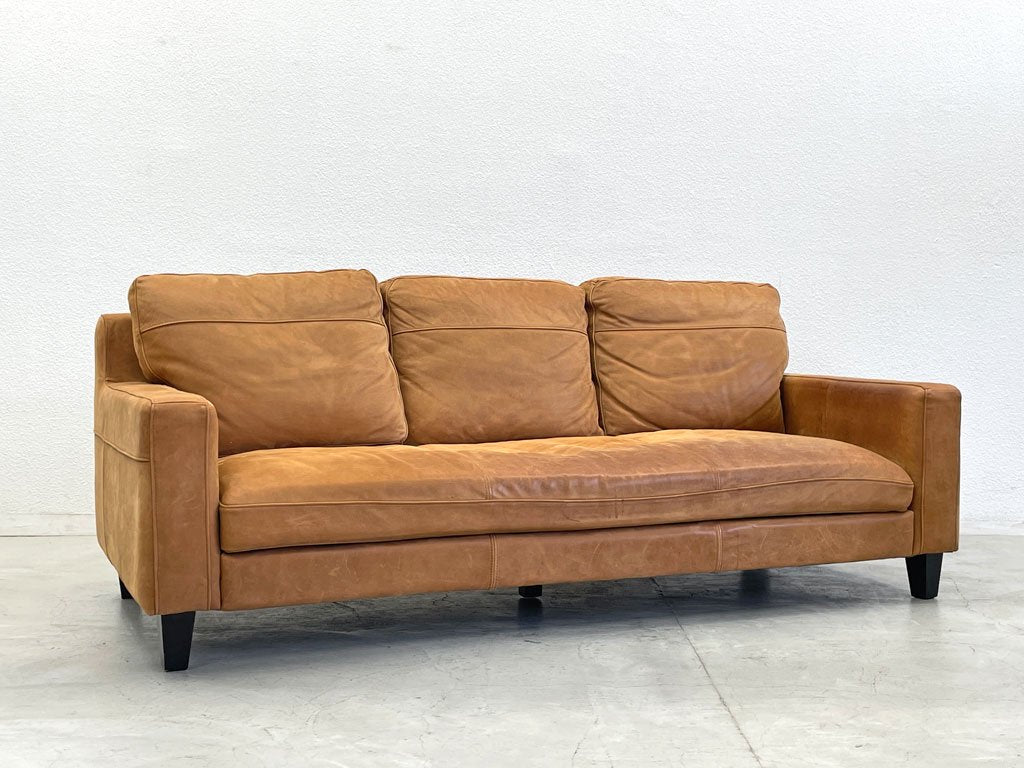 リラックスフォーム RELAX FORM 3シーターソファ ヌバック レザーテックス 廃盤 ｗ195ｃｍ 関家具 〓