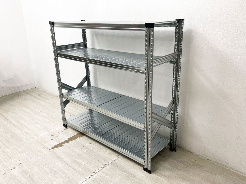 メタルシステム METALSISTEM SUPER123 スチールシェルフ STEEL SHELF 4段 アスプルンド取扱い インダストリアル W128cm 定価￥33,400- ●