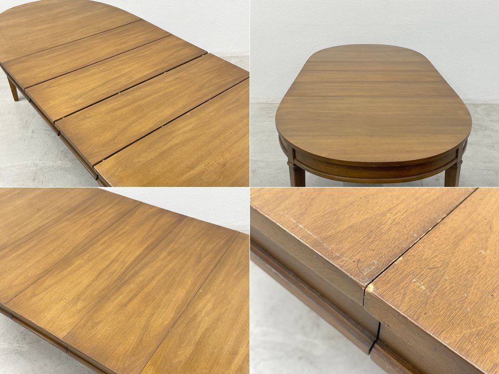 USビンテージ オーバル エクステンション ダイニングテーブル US Vintage OVAL EX Dining Table ヘリテイジデザイン 伸長板3枚付属 〓