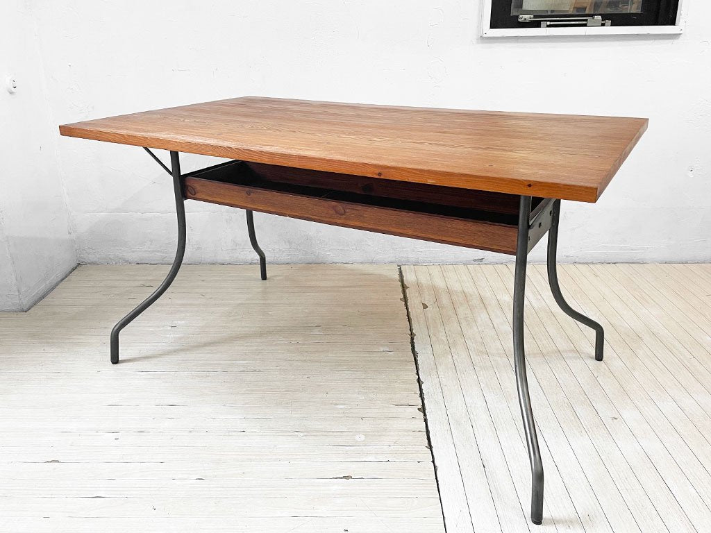 アデペシュ a.depeche ウォーム LD テーブル WARM LD table パイン無垢材 ラッカー仕上げ スチール脚 定価￥71,500-★