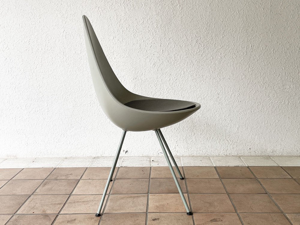 フリッツハンセン Fritz Hansen ドロップチェア アルネ・ヤコブセン オリーブグリーン 専用シートパッド付き 北欧 デンマーク ◇