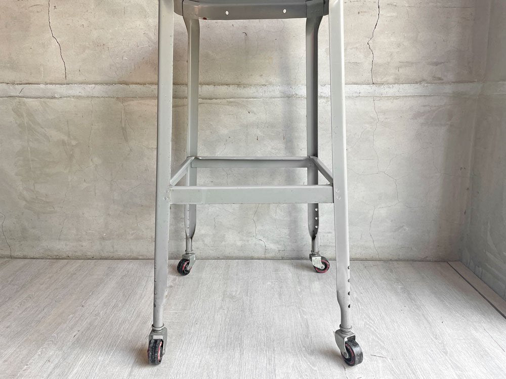 リオン LYON ファクトリー スツール FACTORY STOOL Lサイズ メタルスツール キャスター付き P.F.S取扱 廃番 ♪