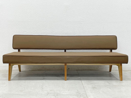 イデー IDEE ソリッドベンチ SOLID BENCH 3シーターソファ 長椅子 ブラウンファブリック アッシュ材フレーム 受注生産 定価￥185,900～ 〓