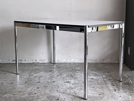 USMハラー USM Haller モジュラーファニチャー Modular Furniture ハラーテーブル ワークデスク W125cm パールグレーラミネート天板 アジャスターリング ■