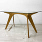 イーアンドワイ E&Y ペガサス ダイニングテーブル PEGASUS DINING TABLE  Sサイズ W140cm ガラストップ ビーチ材 ナチュラル 定価￥154,000- ●