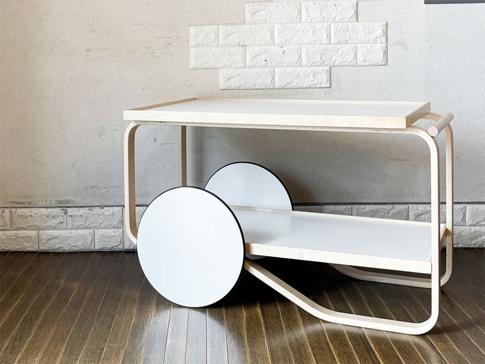 アルテック artek ティートローリー TEA TROLLEY 901 ホワイトラミネート バーチ材 アルヴァ・アアルト フィンランド 北欧家具 定価￥377,300- ◎