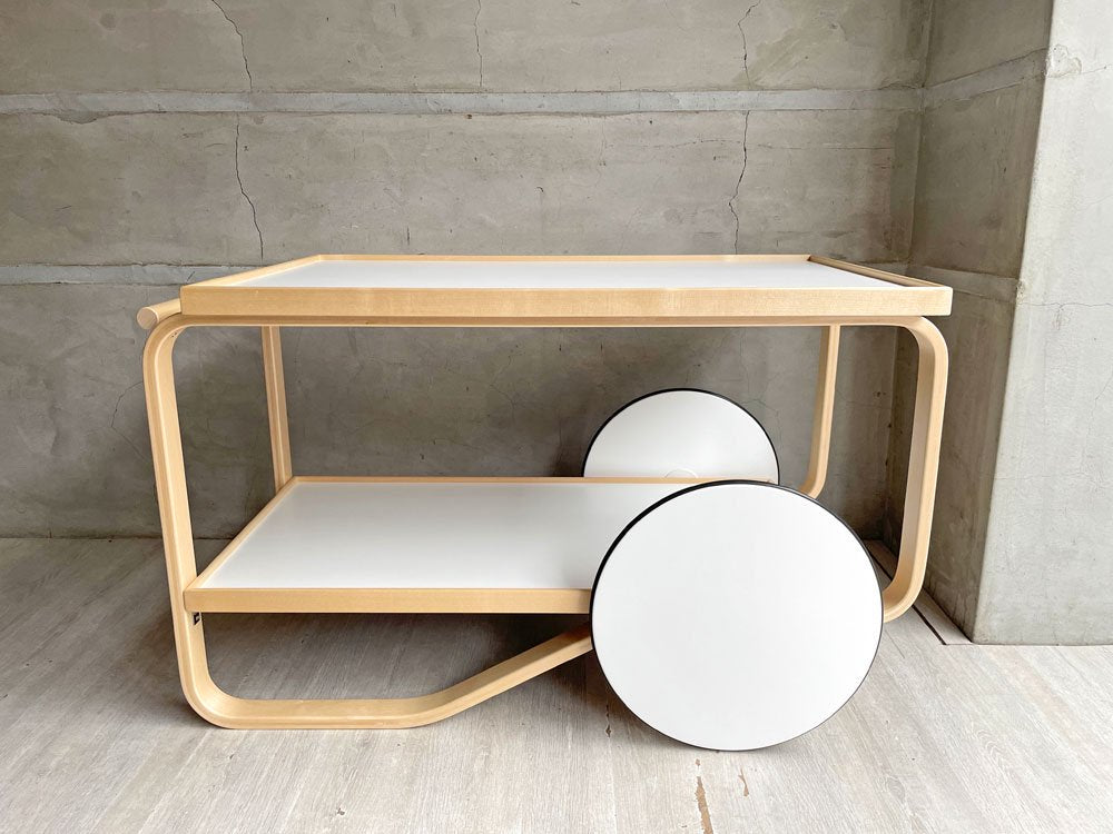 アルテック artek ティートローリー901 TEA TROLLEY 901 ホワイトラミネート バーチ材 アルヴァ・アアルト 北欧 フィンランド 定価￥377,300- ♪