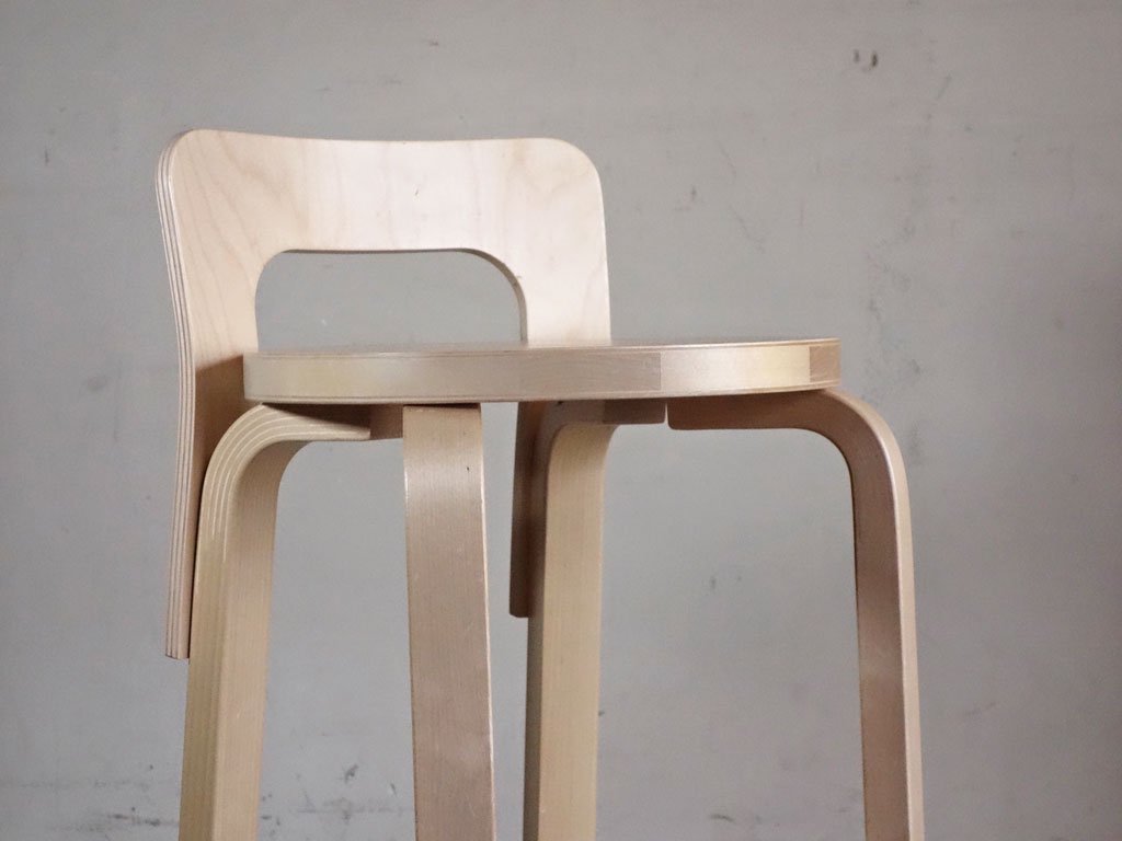 アルテック artek ハイチェア K65 ナチュラル ラッカー バーチ材 バースツール アルヴァ・アアルト Alvar Aalto 北欧 フィンランド ■