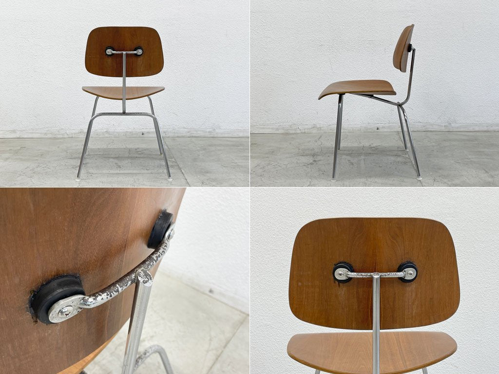 ハーマンミラー Herman Miller DCM ダイニングチェア メタルレッグ プライウッド ウォールナット イームズ C&R. Eames ミッドセンチュリー 〓